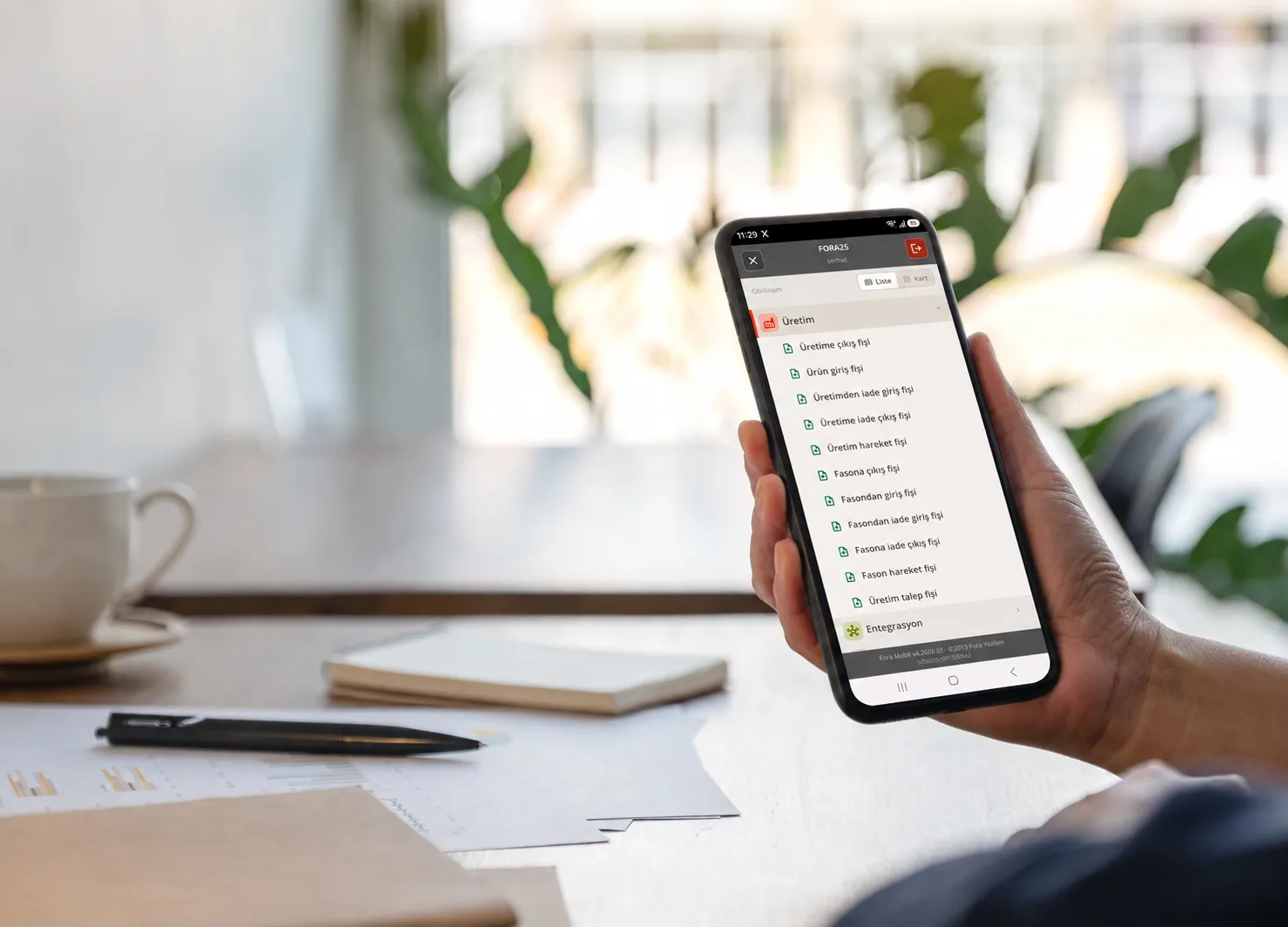 Mikro verilerini tablette gösteren Fora Mobil ekranı